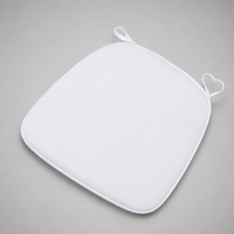 White silicone pot holder or trivet with heart-shaped handles on gray background